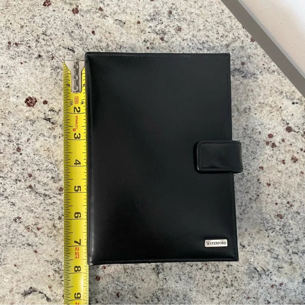 Waterford black leather refillable agenda book